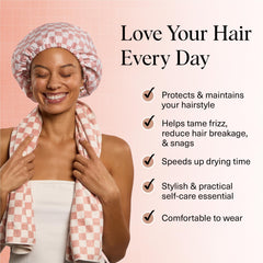 Kitsch Love & Comfort serviette cheveux microfibre extra-large sèche rapidement.