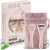 Kitsch mini-rodillo ocular con cabeza de acero inoxidable, ideal para masaje suave alrededor de los ojos.