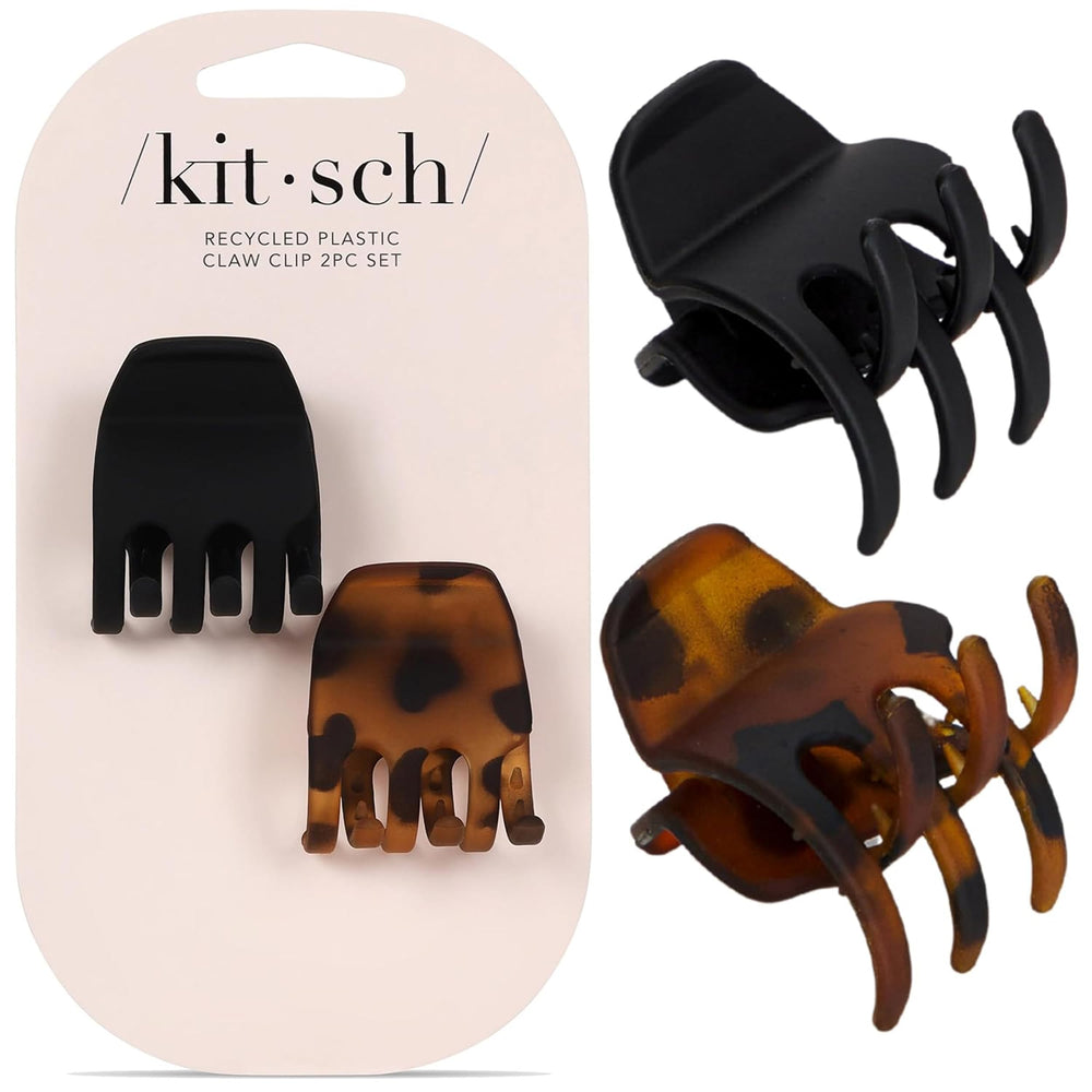 Pinza garra mediana negra de Kitsch para peinados duraderos y con acabado mate