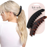 Kitsch pinzas banana negro carey para recogidos firmes sin aplastar el cabello