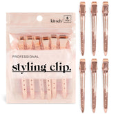 Kitsch clips alligator rosa dorado de 6 piezas para seccionar el cabello con precisión.