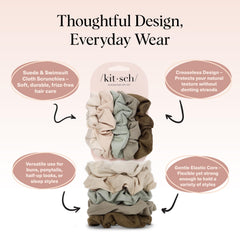 Kitsch Scrunchies para cabello grueso o fino, agarre seguro sin resbalar.