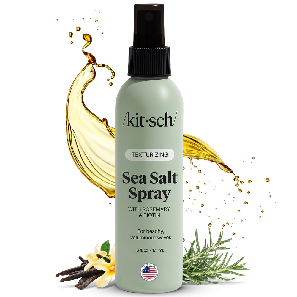 Kitsch Sea Salt Spray ondas-playa aporta rizos sueltos y brillo natural para uso diario.