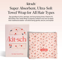 Kitsch toalla microfibra XL, secado rápido para cabello rizado y voluminoso.