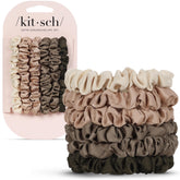 Kitsch Ultra-Petite Scrunchies Eucalipto: paquete con uso diario suave para cabello sin tirones