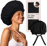 Kitsch XL bonete satén, vista frontal, suavidad y ajuste para dormir sin dañar el cabello.