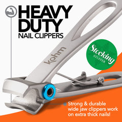 Corta uñas KOHM con acero inoxidable duradero para uso prolongado.