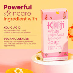 Koji White, ingredientes naturales visibles en etiqueta, fórmula suave para todo tipo de piel.