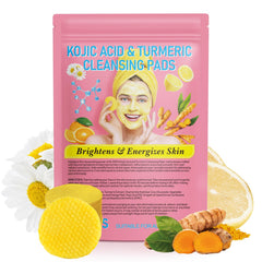 Almohadilla limpiadora con ácido kojico y cúrcuma para rostro con brillo natural.