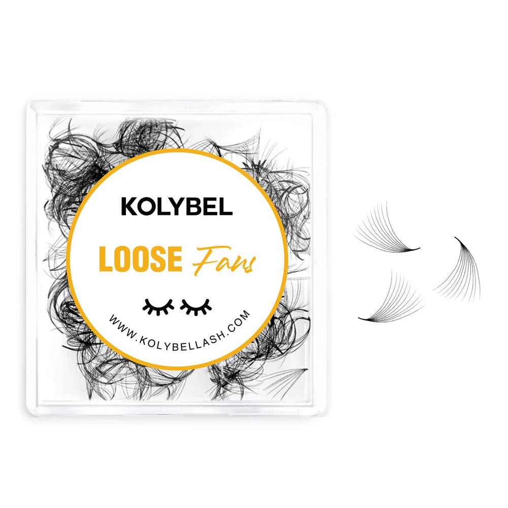 Pestañas Kolybel Promade Fans 10D 12mm para volumen rápido y suave.