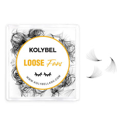 Pestañas Kolybel Promade Fans 10D 12mm para volumen rápido y suave.