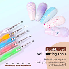 Bases Aurora Komall para uñas prensadas, fijan y muestran diseños.