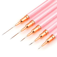 Pinceles Komall para uñas: set de 5 para delineados precisos y profesional