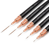 Pinceles delineadores Komall para uñas, set de 5 piezas, trazos finos y detalles.