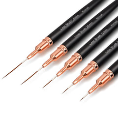 Pinceles delineadores Komall para uñas, set de 5 piezas, trazos finos y detalles.