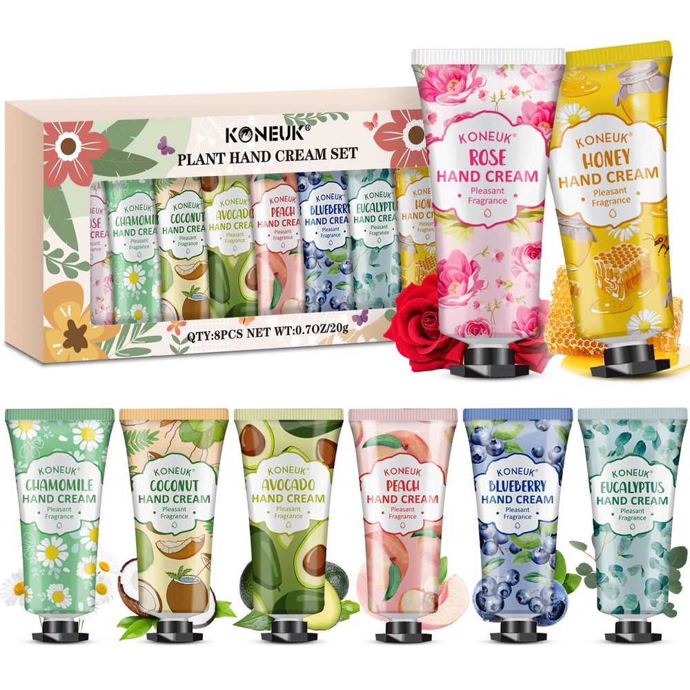 KONEUK conjunto de 8 cremas para manos, regalo práctico para compartir.