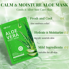 KONEUK mascarilla Aloe para hidratación profunda y aroma suave.