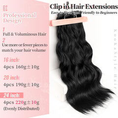 KooKaStyle extension close-up shows secure, non-slip clips.