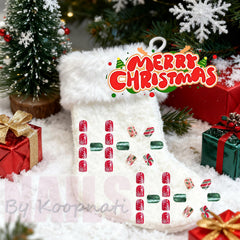 Uñas koopnati navidad con diseño 3D de nieve para celebraciones.