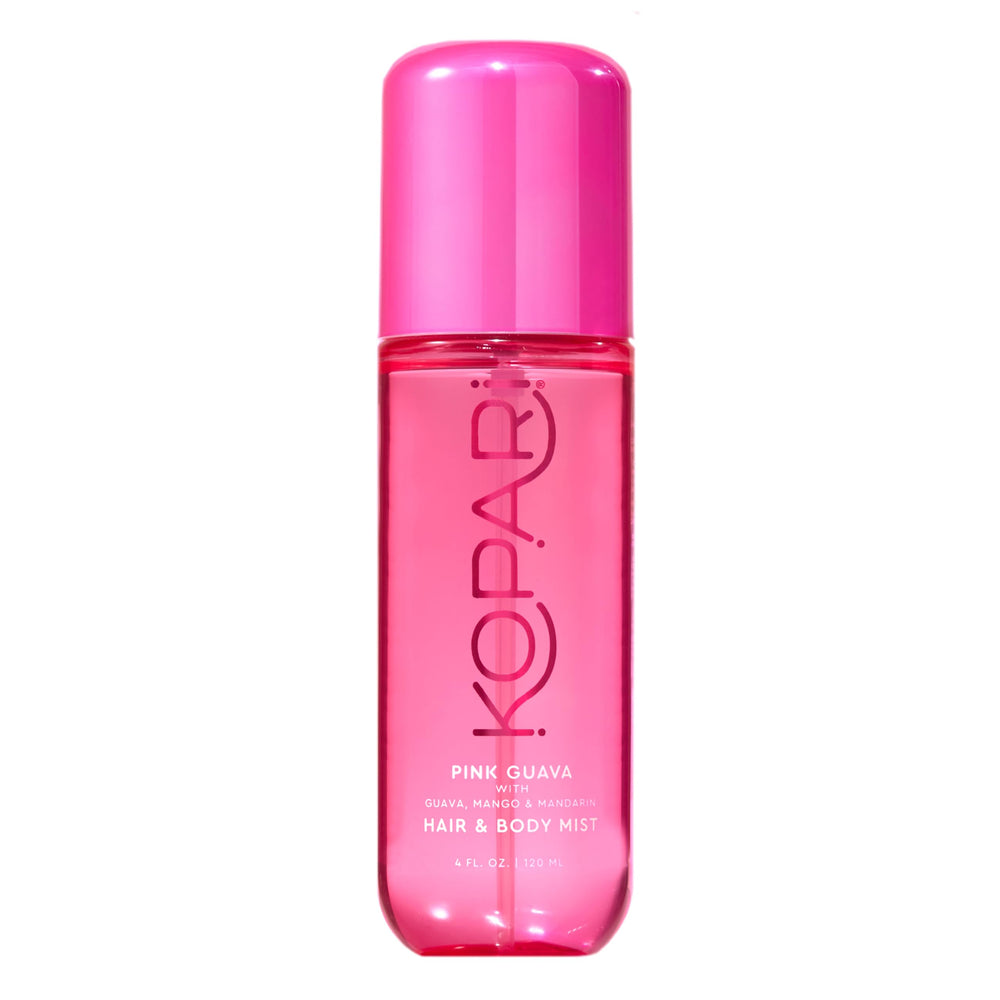 Kopari Pink Guava bruma, bote: fragancia tropical para cabello y piel durante todo el día.