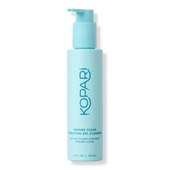 Kopari Marine Clean Purifying Gel Cleanser en botella, limpia profundamente sin resecar la piel.