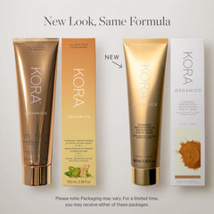 Textura cremosa de la mascarilla exfoliante curcuma durante la aplicación, exfoliación suave.