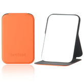 Korutomi Espejo de Bolsillo naranja, ultra-delgado, ideal para retoques en cualquier lugar.