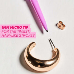 Kosas Brow Pop Nano feathery strokes in action for soft brow definition.