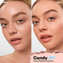 Kosas Cloud Set Candy, aplicación con brocha para fijar maquillaje con brillo natural.