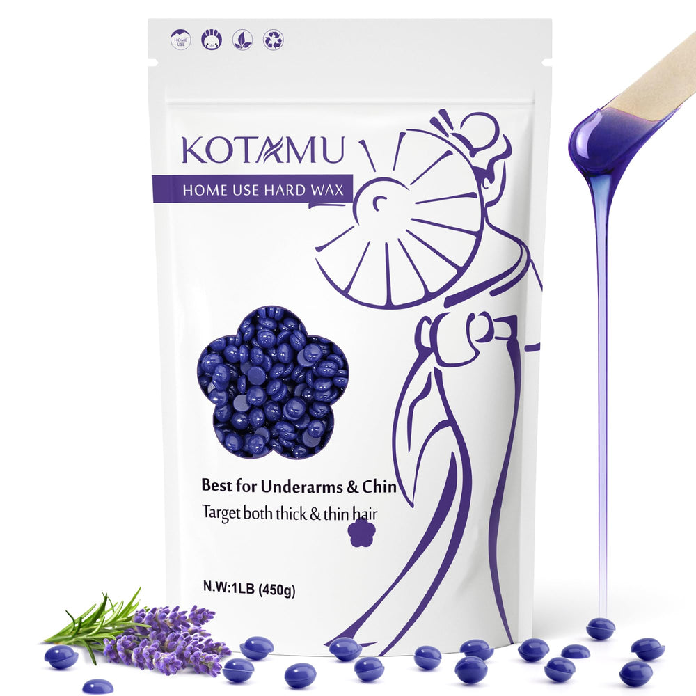 KOTAMU Cera Dura Lavanda para aplicación facial y suavidad duradera.