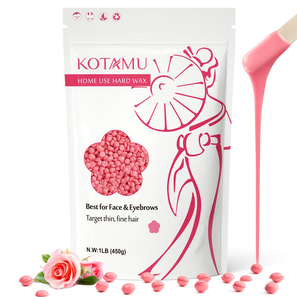KOTAMU cera en perlas para rostro con piel sensible, depilación suave