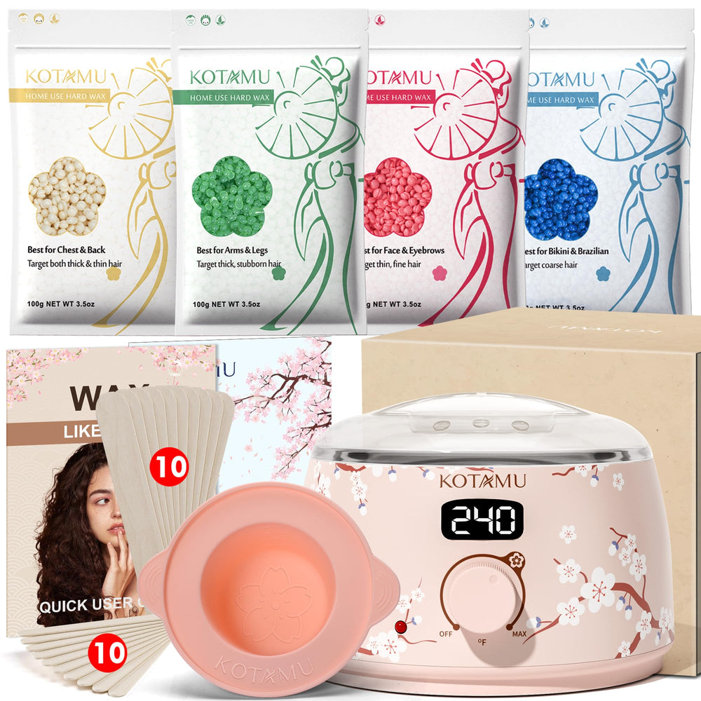 KOTAMU kit depilación con máquina caliente para resultados duraderos en casa.