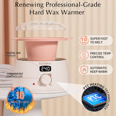 KOTAMU pink wax kit control panel showing precise temperature