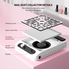 Kouzitop tamaño compacto para mesa de uñas, cómodo para espacios reducidos.