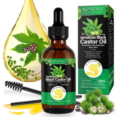 KPNEMA Aceite negro de ricino en botella para cabello con brillo y nutrición