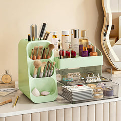 KQJS organizador brochas y labiales, mantiene herramientas ordenadas y productos accesibles.