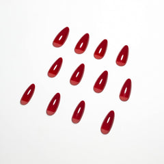 KQueenest uñas rojas para ocasiones especiales en forma almendra, duraderas.