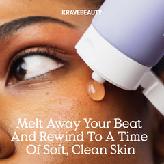 KraveBeauty Makeup Re-Wined, emulsión leche-aceite: enjuague suave con agua tibia.
