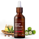 Kreyol Essence aceite negro haitiano en botella de vidrio, hidratación profunda para cabello.