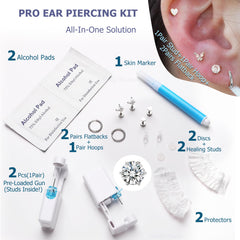 Krfy marcador de piel para piercing con guía de trazos precisa