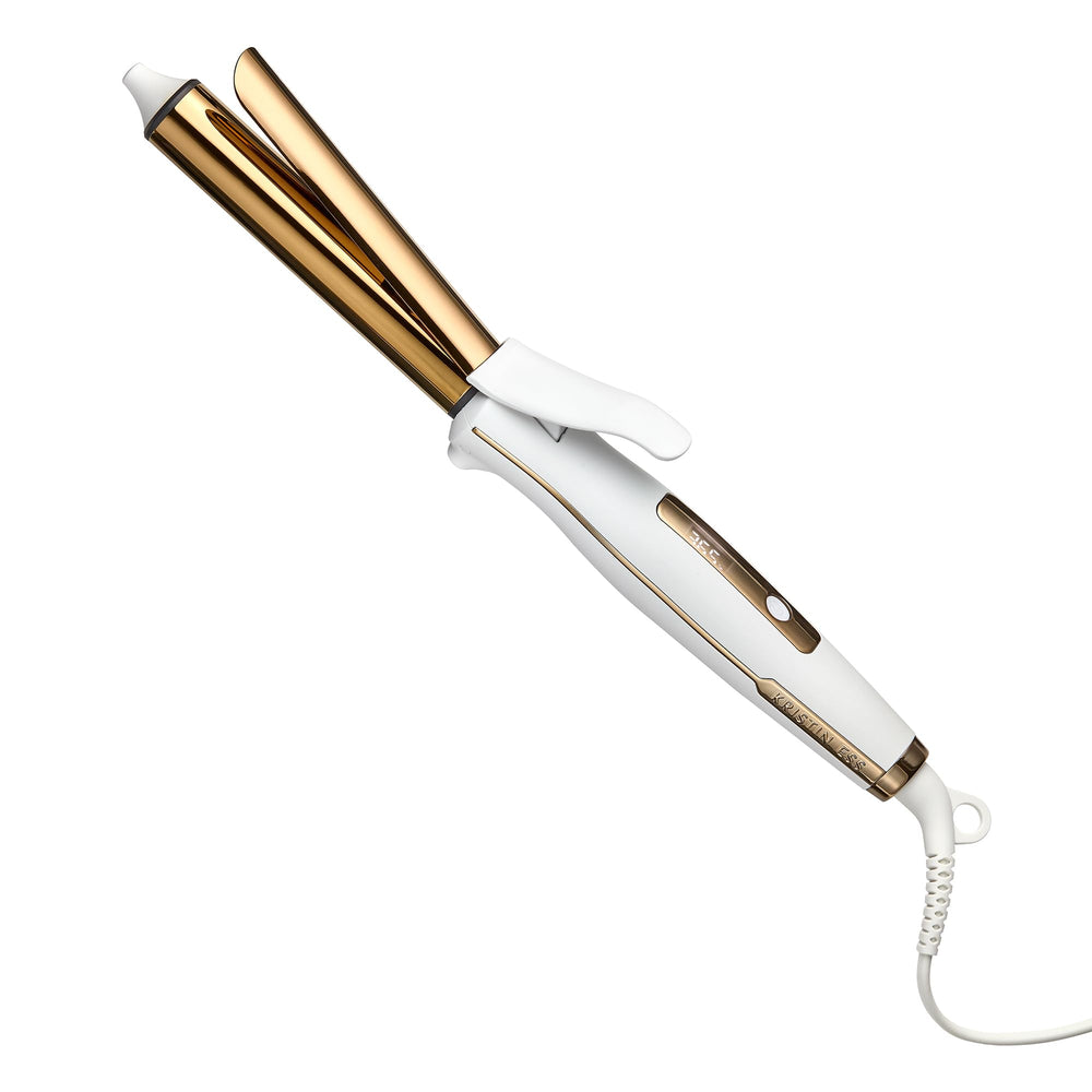 Rizador Kristin Ess de 1 pulgada con titanio para rizos brillantes y duraderos.