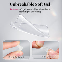 Puntas de gel suave Krofaue, ligeras y flexibles para mayor durabilidad.