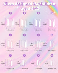 Krofaue uñas para niñas, puntas de gel suaves para juego sin molestias.