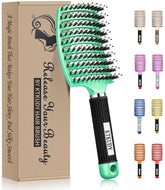 KTkudy cepillo desenredante con cerdas de jabalí para cabello suave y sin tirones