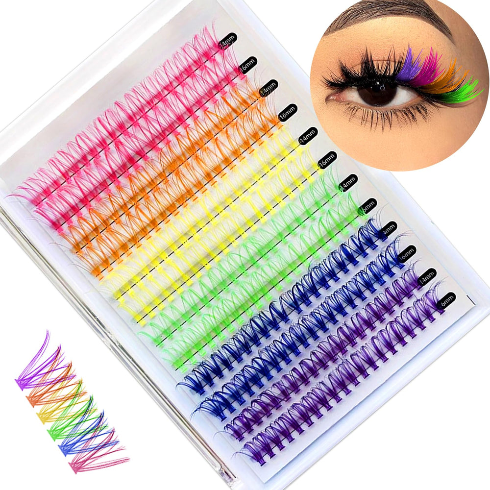 Pestañas coloridas KUCKOW en rosa para maquillajes brillantes.