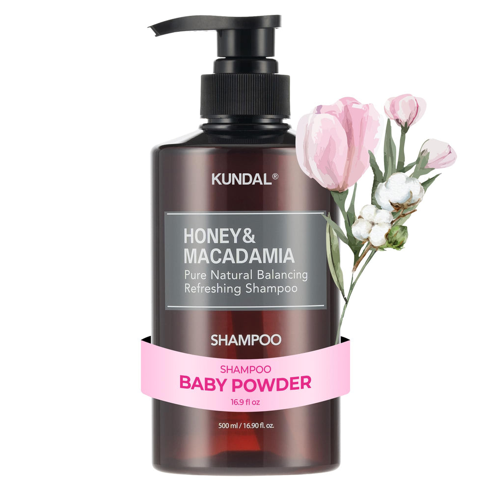 KUNDAL Honey & Macadamia Champú, botella, limpieza suave y brillo para el cabello