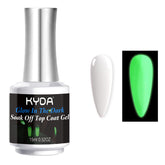 KYDA capa selladora luminosa en uñas, brillo visible durante el día