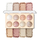 La paleta KYDA con polvo horneado de 8 colores para un aspecto natural.