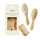 KYTE BABY kit de cepillos bambú para cabello de bebé, suave y seguro.