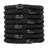 L. Erickson Grab & Go ponytail holders in black, eight-pack, secure for thick hair.